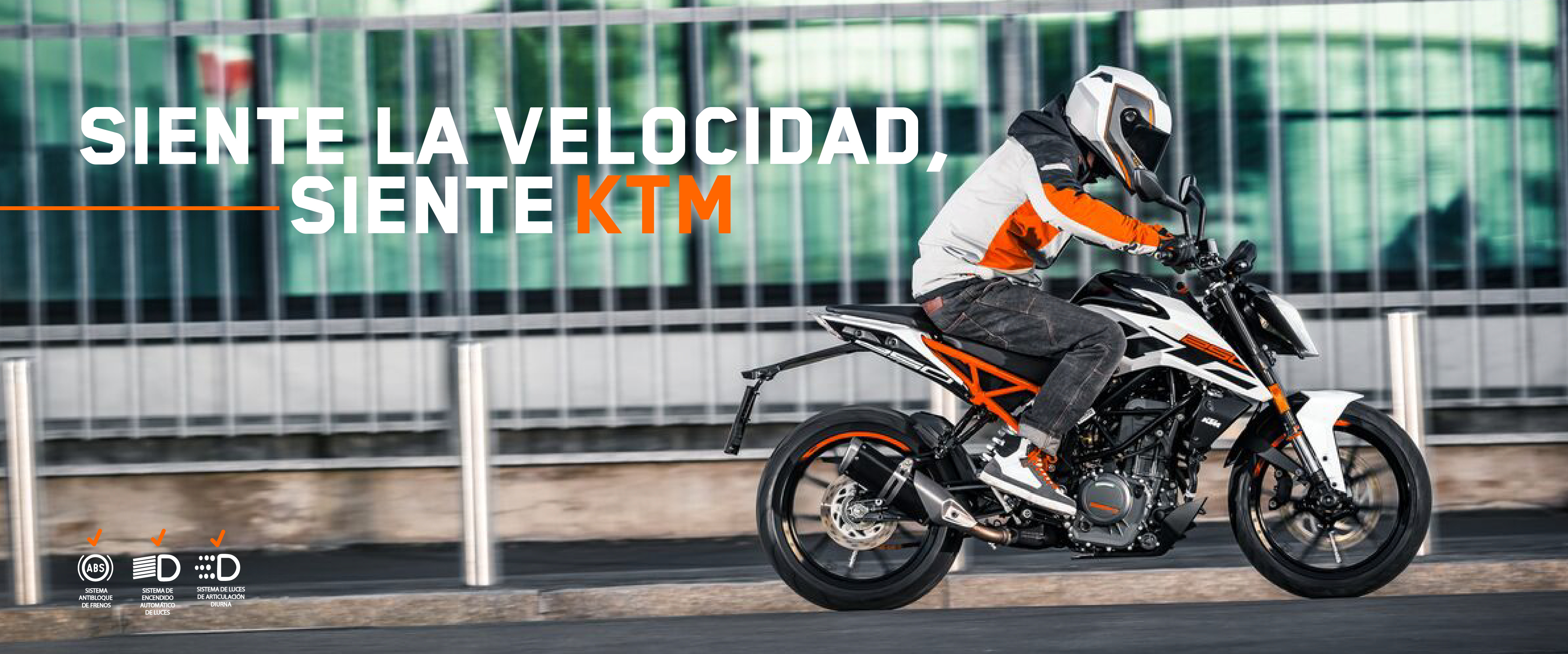 Banner promocional de KTM 250 Duke – Innovación y rendimiento en Concesionario KTM Via Motos